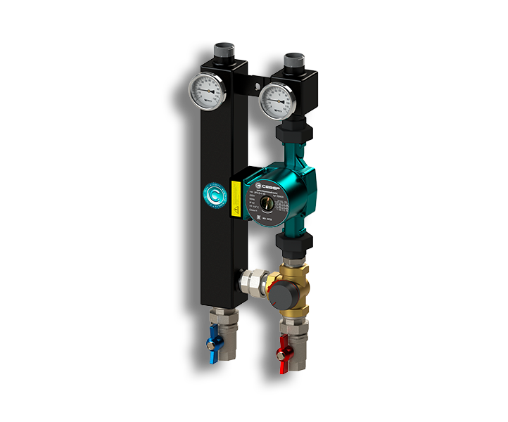 Гидрострелка Гидроразделитель Насосная группа с трехходовым смесительным клапаном Север S 254