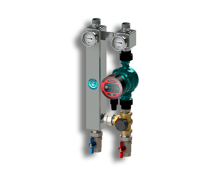 Гидрострелка Гидроразделитель Насосная группа с трехходовым смесительным клапаном Север S Smart254 Aisi