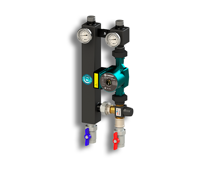 Гидрострелка Гидроразделитель Насосная группа с термостатическим смесительным клапаном Север S 254