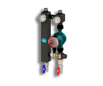 Гидрострелка Гидроразделитель Насосная группа с термостатическим смесительным клапаном Север TS Smart 254