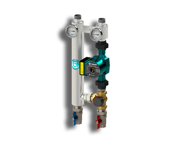 Гидрострелка Гидроразделитель Насосная группа с трехходовым смесительным клапаном Север RS 254