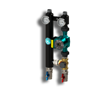 Гидрострелка Гидроразделитель Насосная группа с трехходовым смесительным клапаном Север RS 256