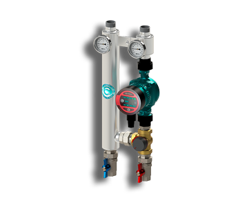 Гидрострелка Гидроразделитель Насосная группа с трехходовым смесительным клапаном Север RS Smart254