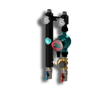 Гидрострелка Гидроразделитель Насосная группа с трехходовым смесительным клапаном Север RS Smart256